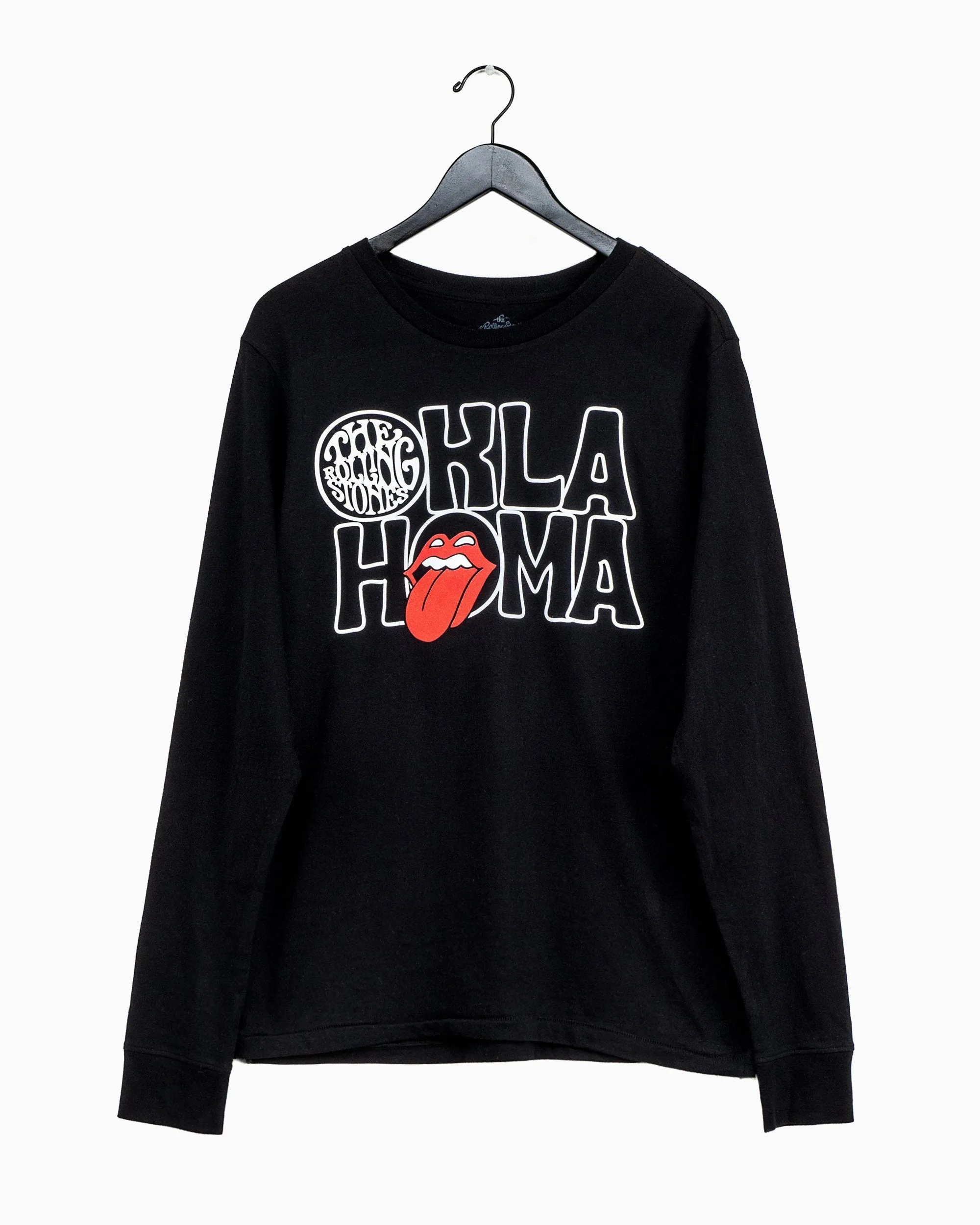 Rolling Stones Oklahoma Inside Lick Black Long Sleeve Tee