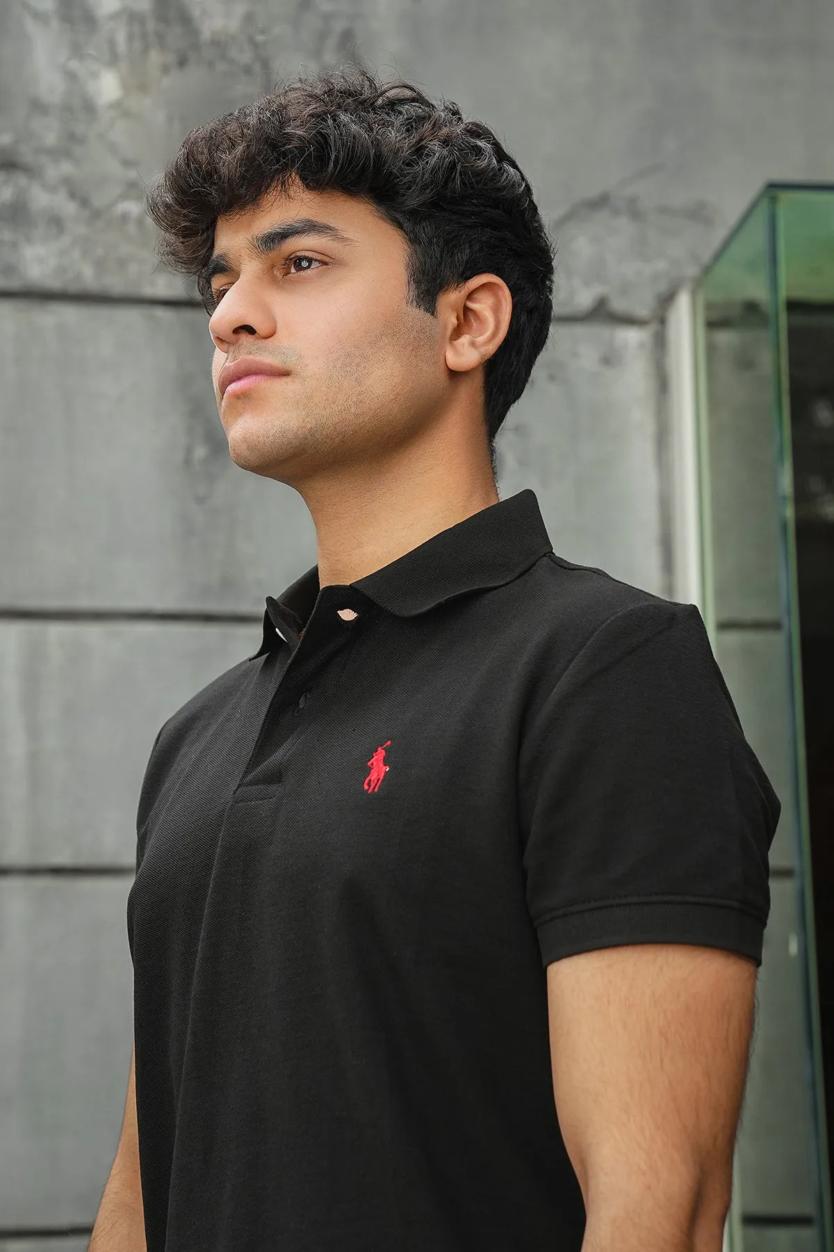 Royal black polo