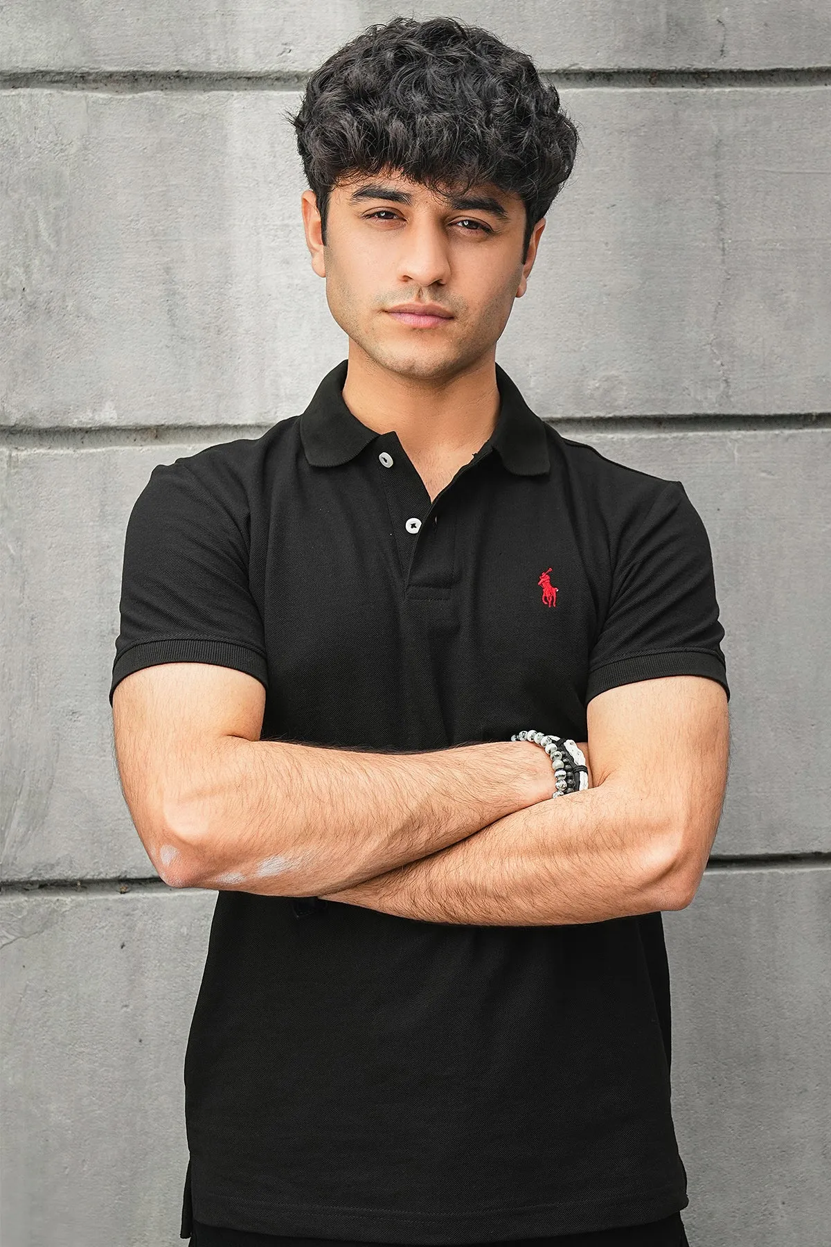 Royal black polo