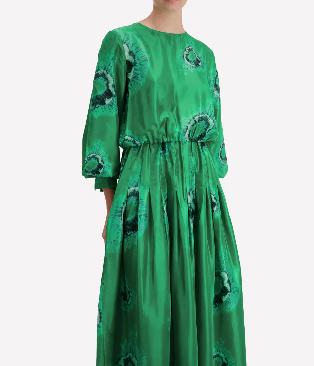 Santarcangelo Long Dress in Mint Pattern