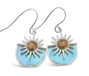 Sun Splash Earrings Larimar and Sand