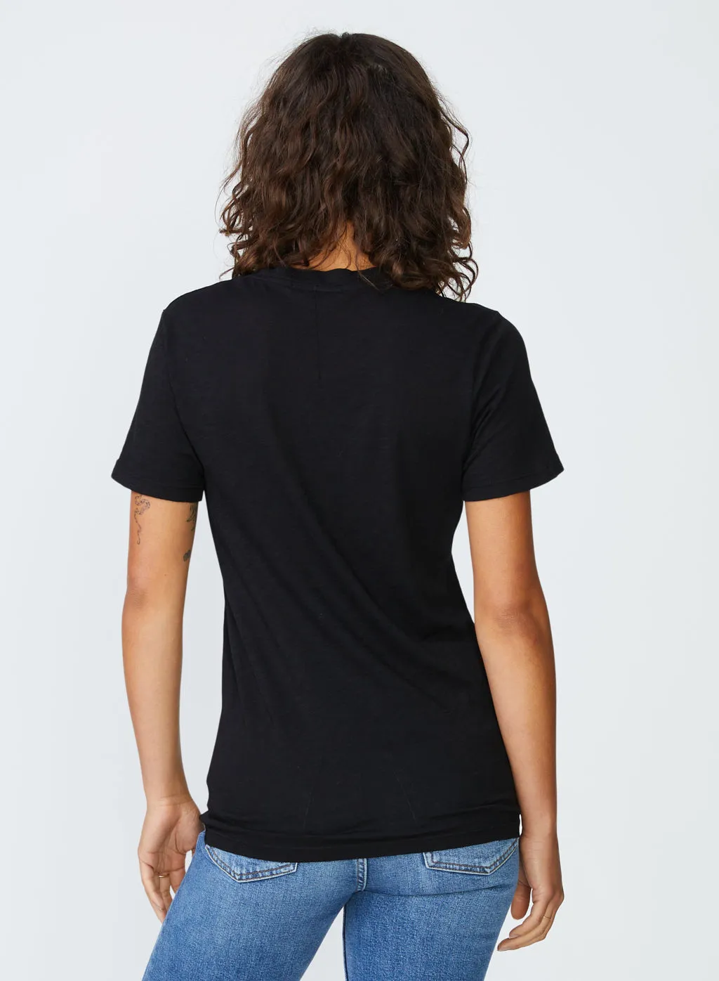 Supima Slub Jersey Short Sleeve T-Shirt in Black