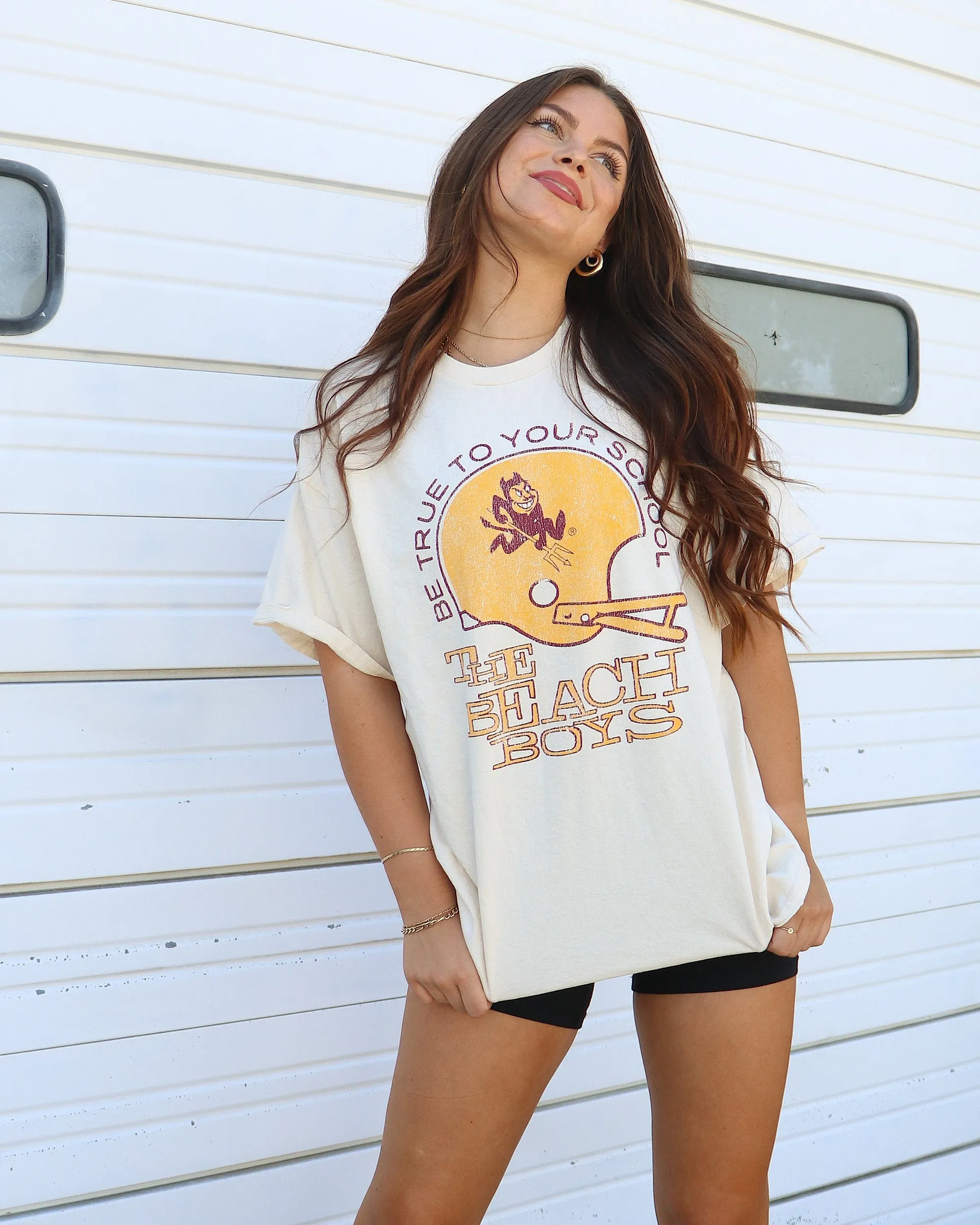 The Beach Boys Arizona State True To Your School Off White Thrifted Tee