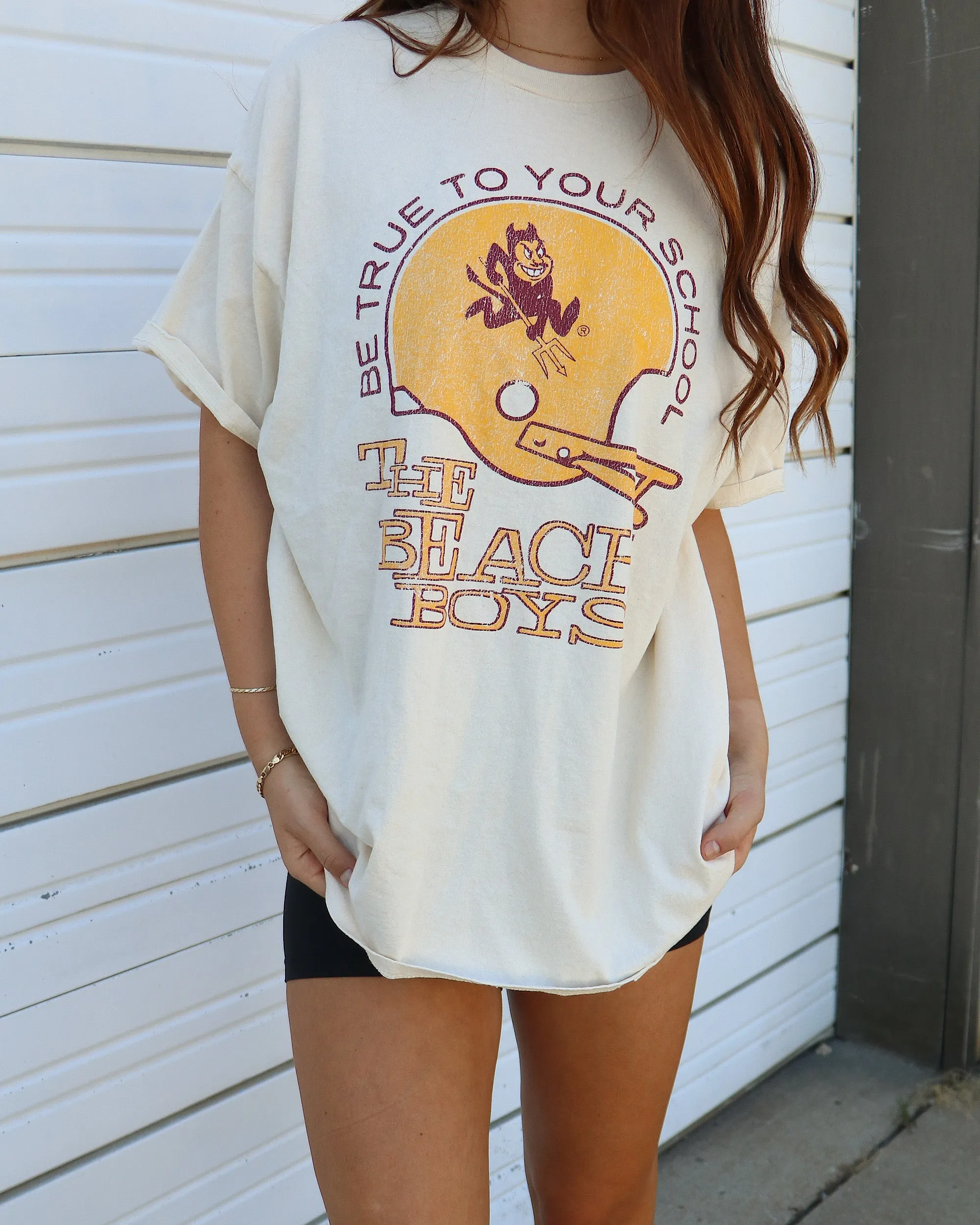 The Beach Boys Arizona State True To Your School Off White Thrifted Tee