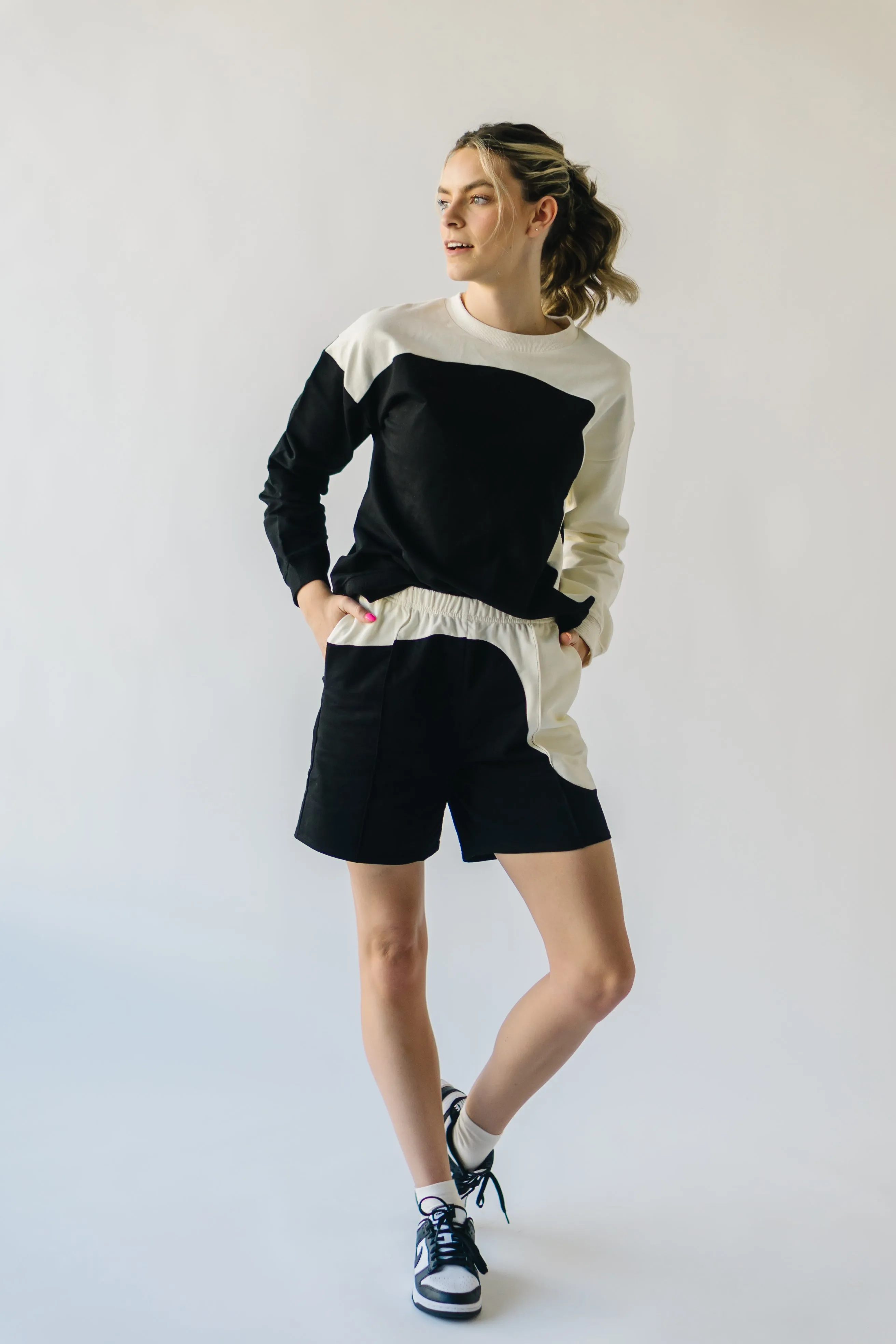 The Molly Colorblock Sweater in Black Multi