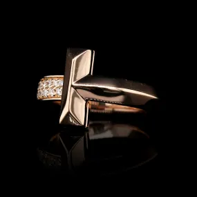 Tiffany & Co. Rose Gold Estate Diamond T1 Ring