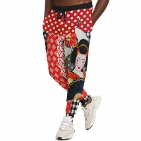 Tokyo Nights Asian Floral Patchwork Unisex Eco-Poly Joggers