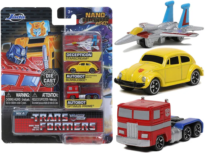 Transformers 3 piece Set Release 2 Nano Hollywood Rides Diecast Models by Jada