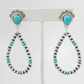 Turquoise and Bead Earrings