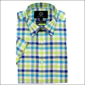 Viyella Green Checked  Cotton Short Sleeve shirt.