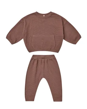 Waffle Top   Pants Set – Pecan