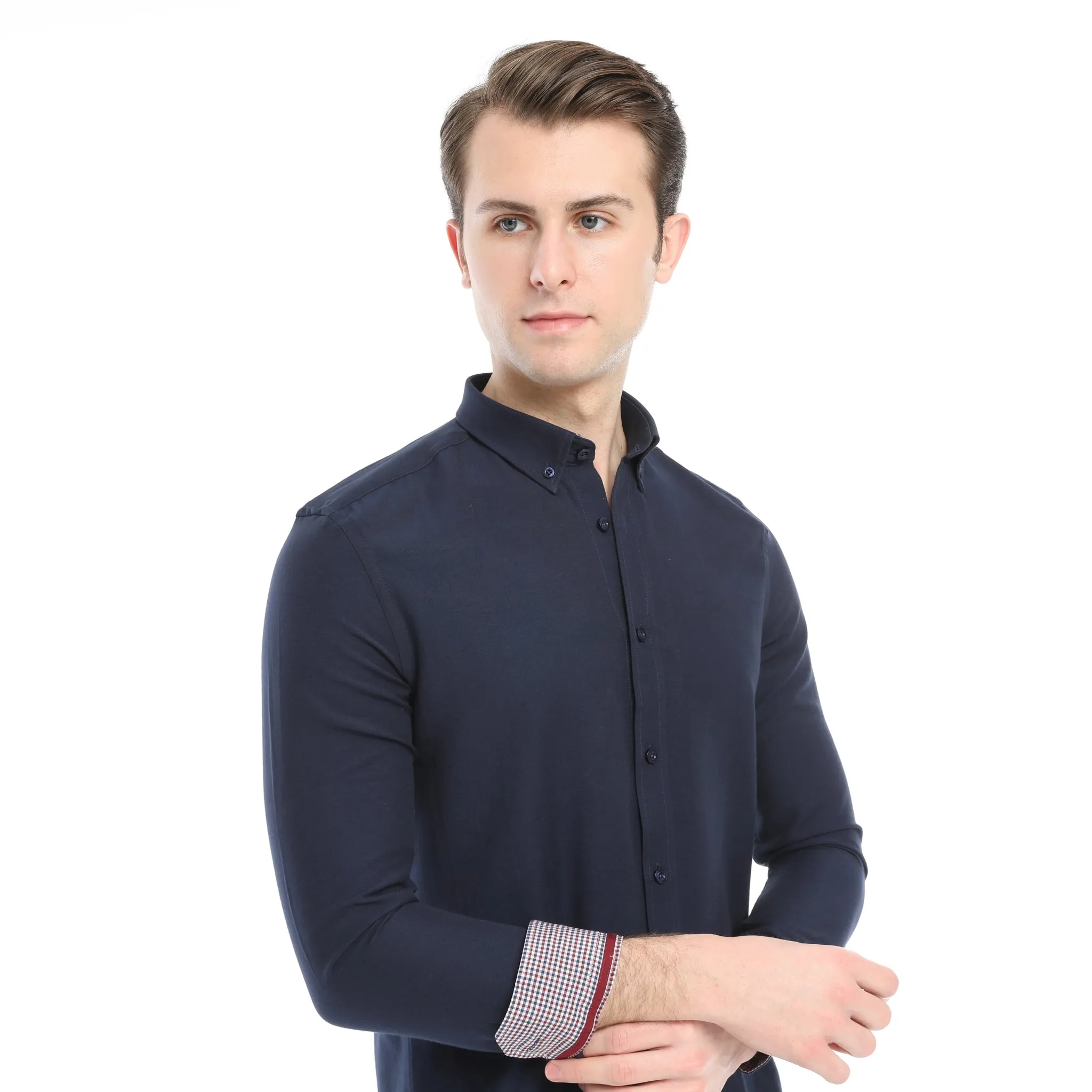 Xact Mens Button Down Oxford Shirt - Long Sleeved