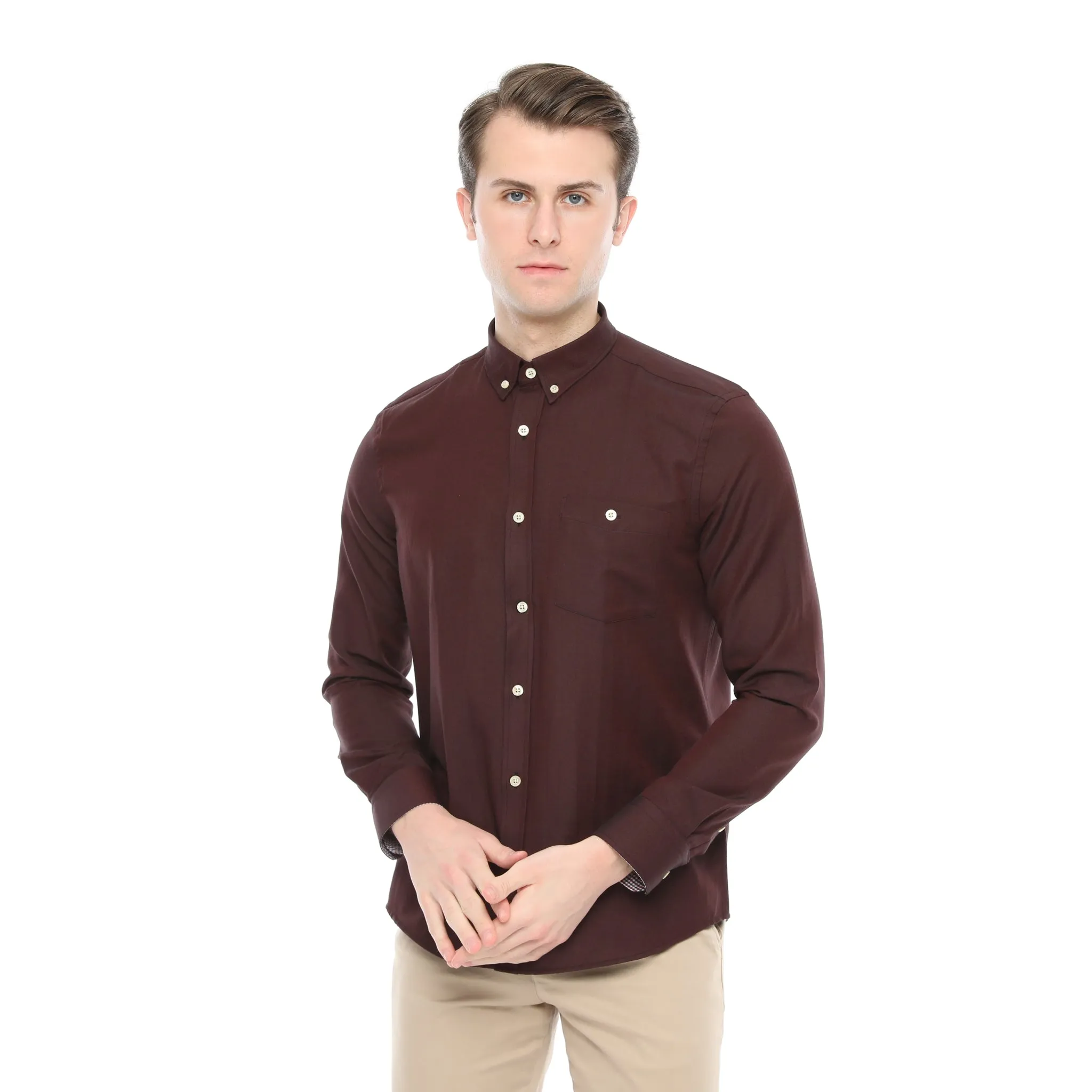 Xact Mens Button Down Oxford Shirt - Long Sleeved