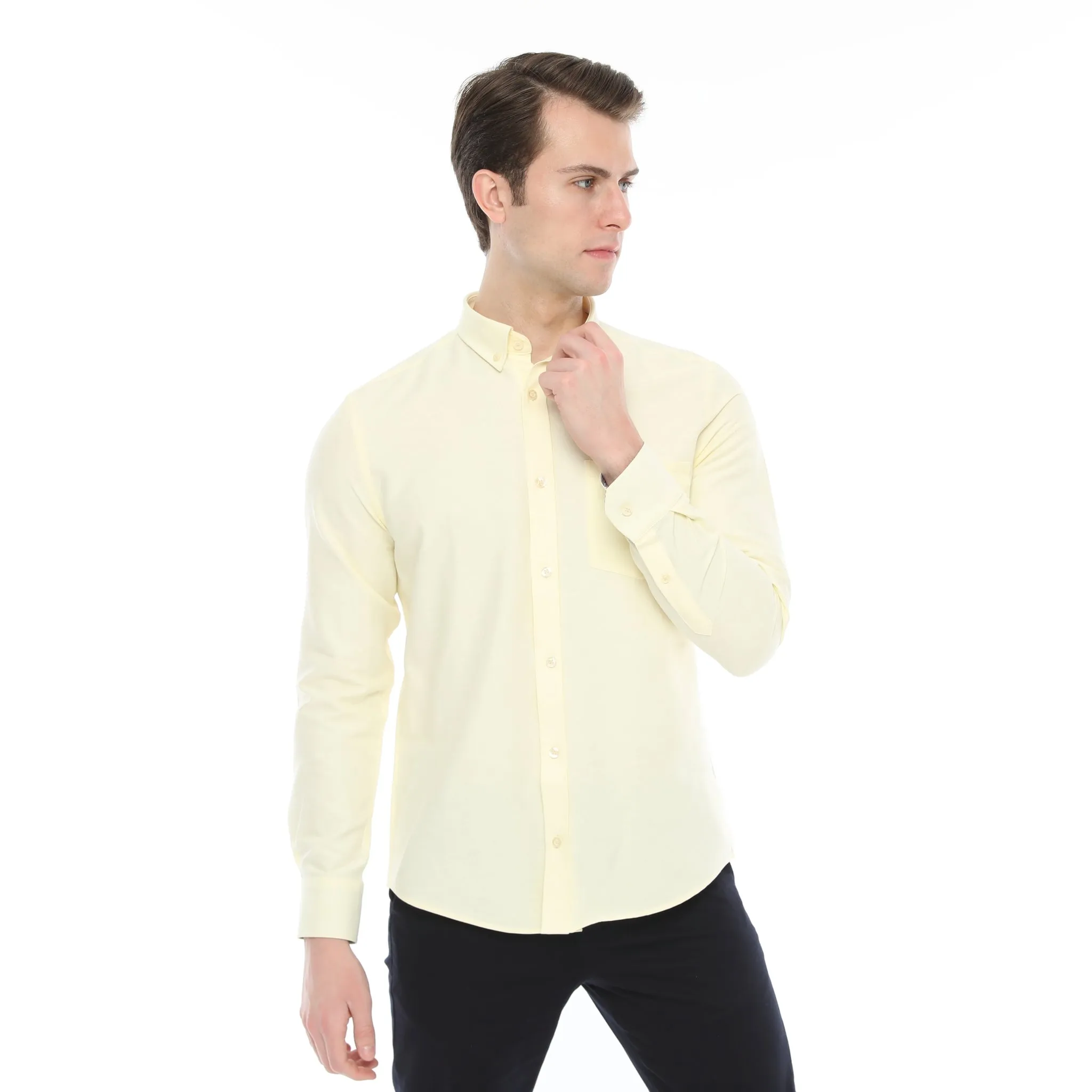 Xact Mens Button Down Oxford Shirt - Long Sleeved