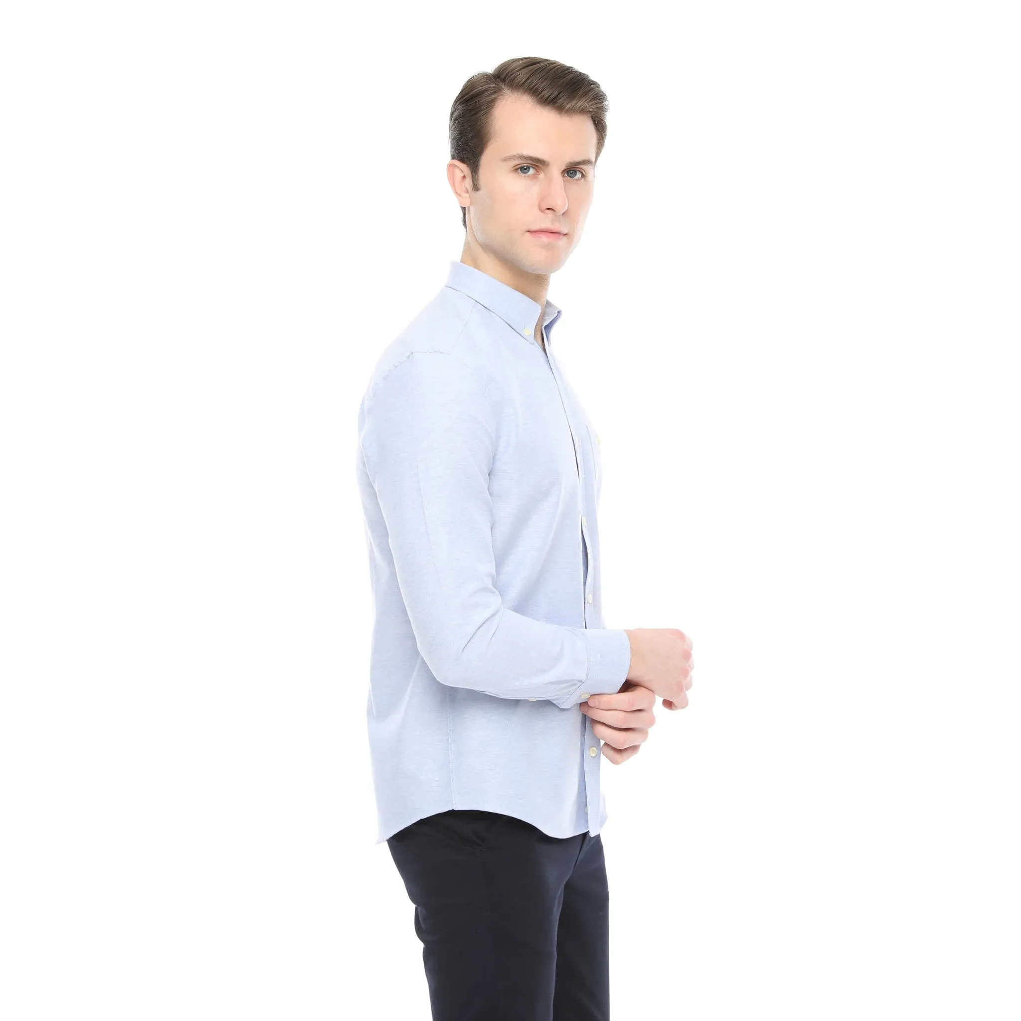 Xact Mens Button Down Oxford Shirt - Long Sleeved