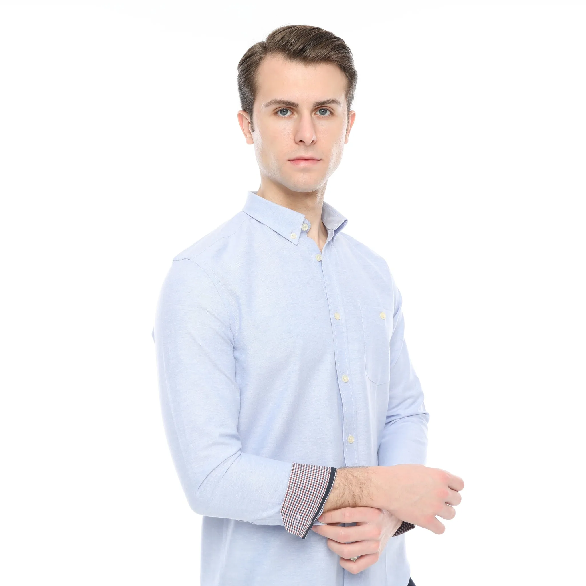 Xact Mens Button Down Oxford Shirt - Long Sleeved