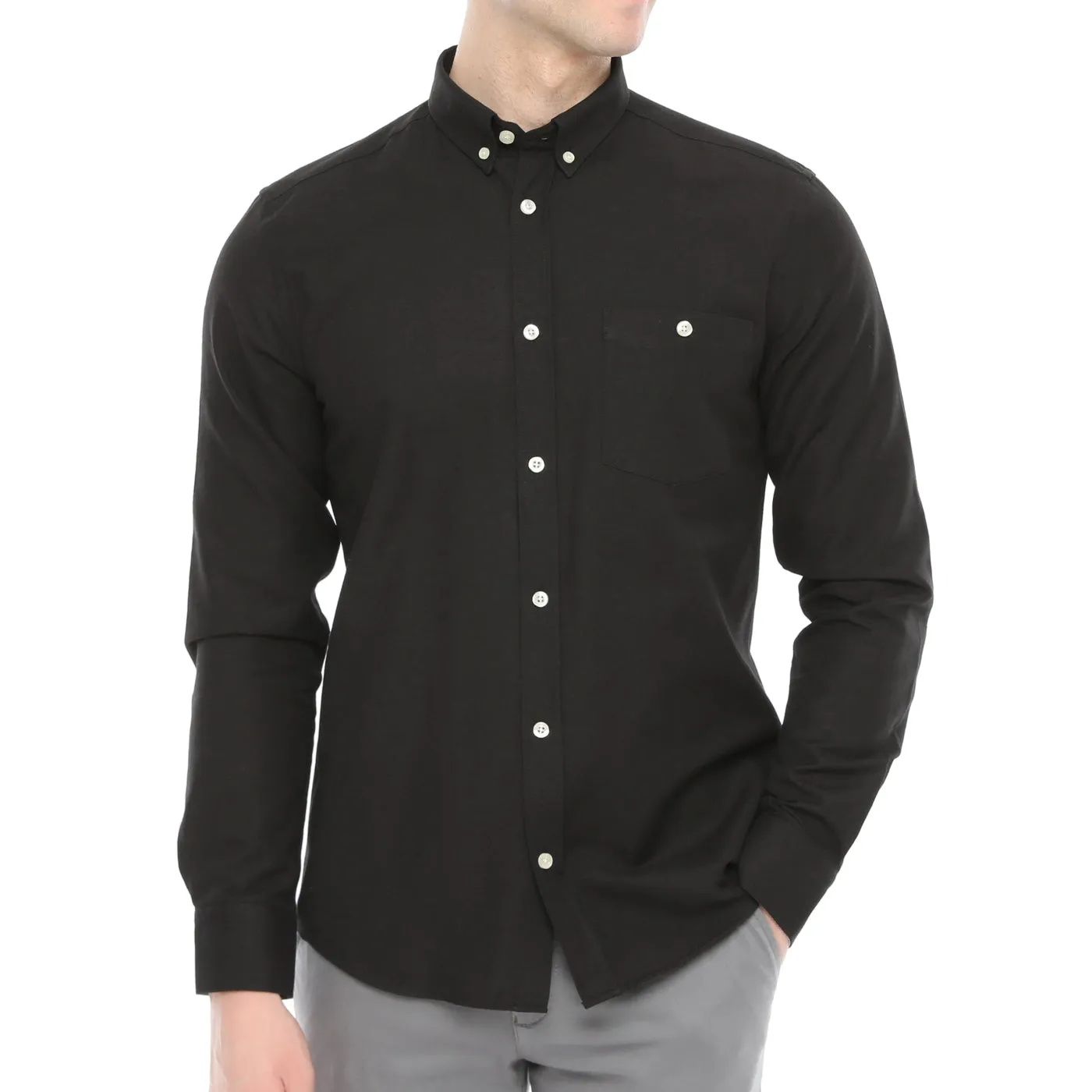 Xact Mens Button Down Oxford Shirt - Long Sleeved