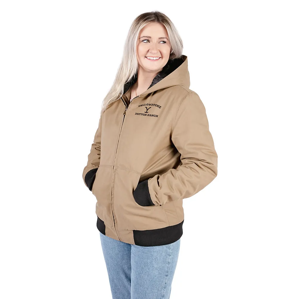 Yellowstone Dutton Ranch Hooded Khaki Jacket